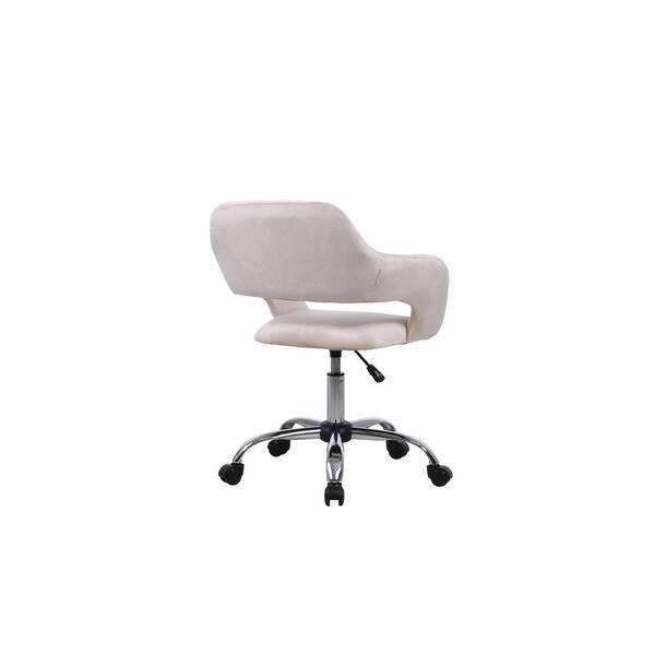 Homefun Beige Home Office Upholstered, Swivel Vanity Chairs