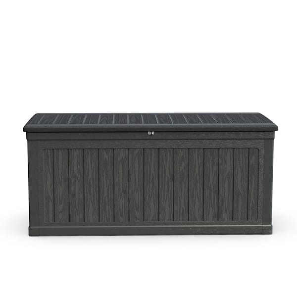 260 Gal. Waterproof Outdoor Resin Storage XXL Deck Box, Versatile Deck Storage Bench Lockable