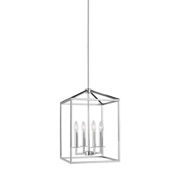 Generation Lighting Perryton Small 12.25 in. 4-Light Chrome Modern Transitional Candlestick Hanging Pendant