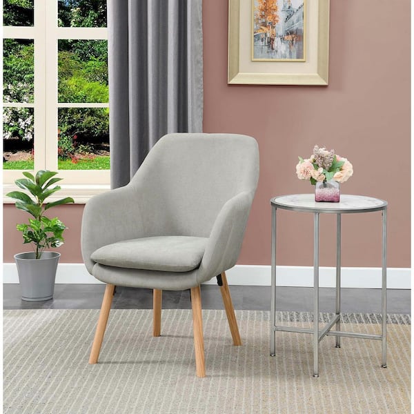 Charlotte Pewter Gray Linen Upholstery Arm Chair