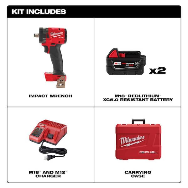 M18 FUEL 18V Lithium-Ion Brushless Cordless 1/2 in. Compact Impact Wrench FR Kit w/PO SAE Metric Socket Set (31-Piece)