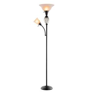 Highgate 71.5 in. Oil Rubbed Bronze Mercury Glass Font Floor Lamp with Reading Light