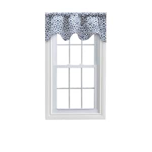 Athens 16 in. Cotton Lined Scallop Valance in Navy