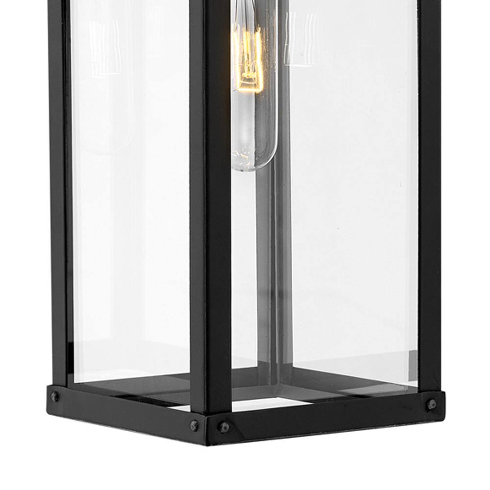 Black and Bronze Dimmable Outdoor Wall Sconce with Clear Glass
