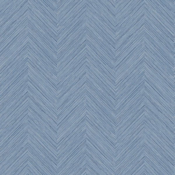 Chesapeake Caladesi Blue Faux Linen Blue Wallpaper Sample
