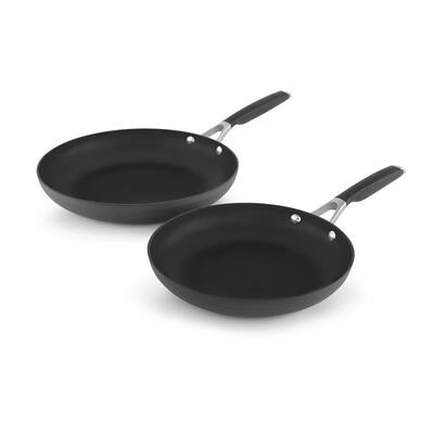 Select 2-Piece Hard-Anodized Aluminum Nonstick Frying Pan Set in Black