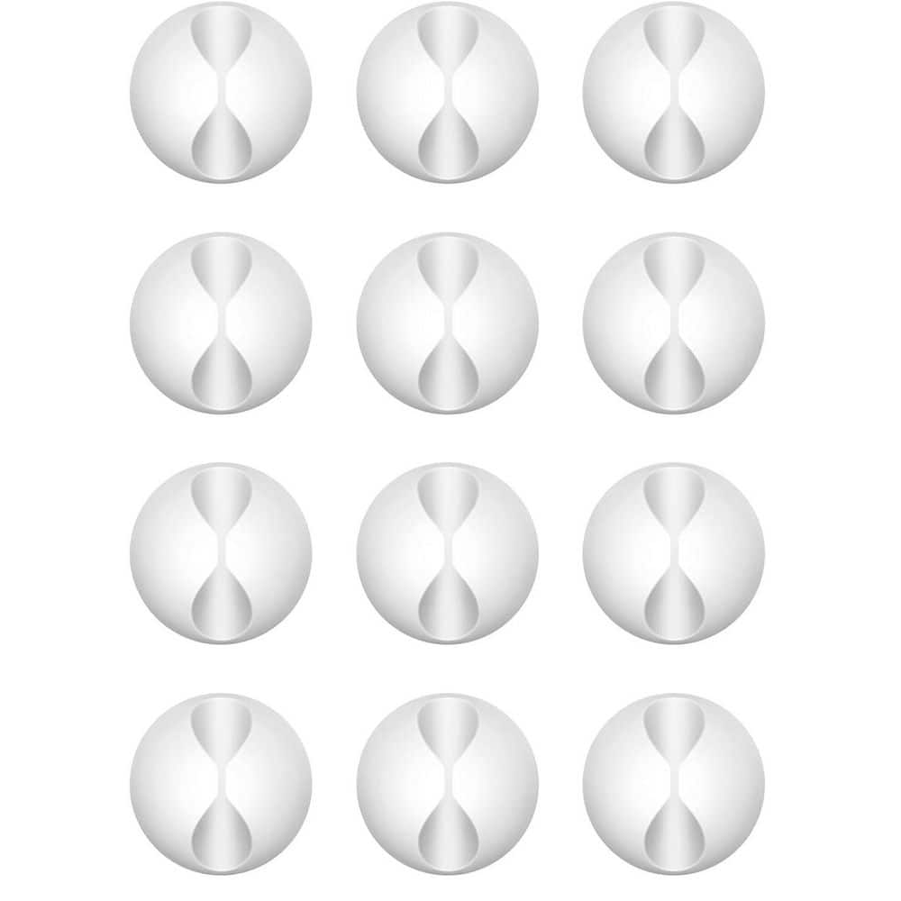 Adhesive Cord Holder Cable Clips Wire Management White 12PCS for Desk Nightstand Office Charger Organizer