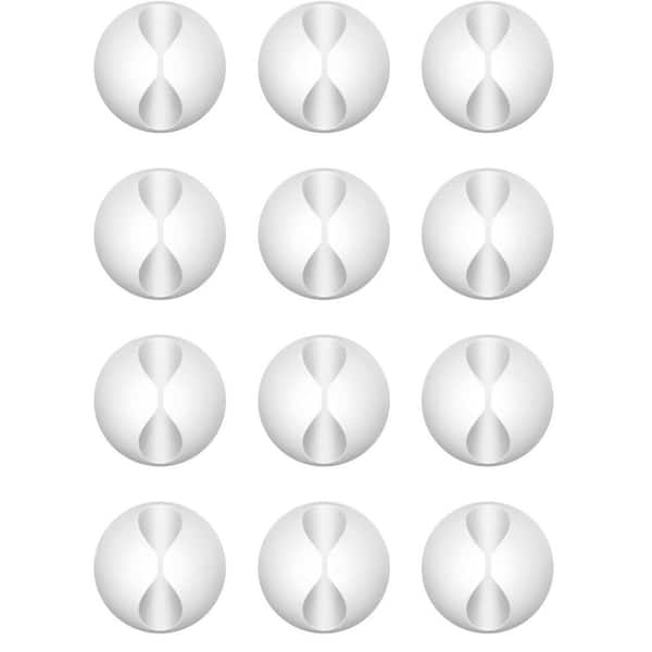 Adhesive Cord Holder Cable Clips Wire Management White 12PCS for Desk Nightstand Office Charger Organizer