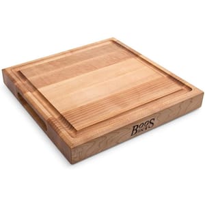 12 in. x 12 in. Square Wood Edge Grain Cutting Board with Juice Groove