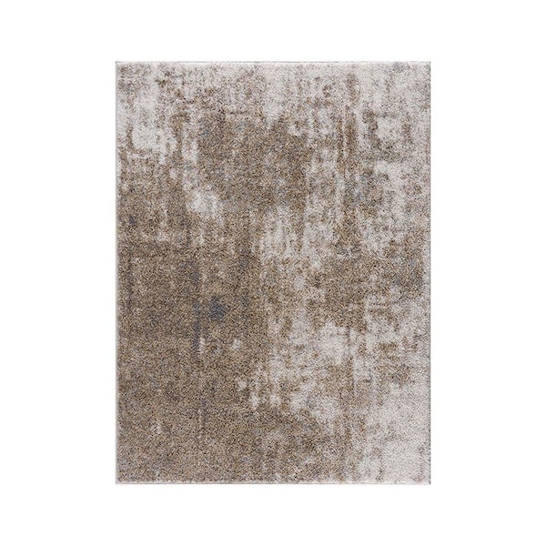 5 X 7 Grey Cream Solid Color Washable Area Rug for Bedroom, Living Room, Entryway