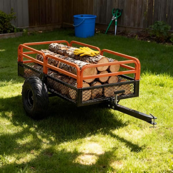 1500 lb. 15 cu. ft. Steel Havy-Duty ATV Trailer Dump Cart,Garden Cart Garden Utility Trailer with Removable Sides