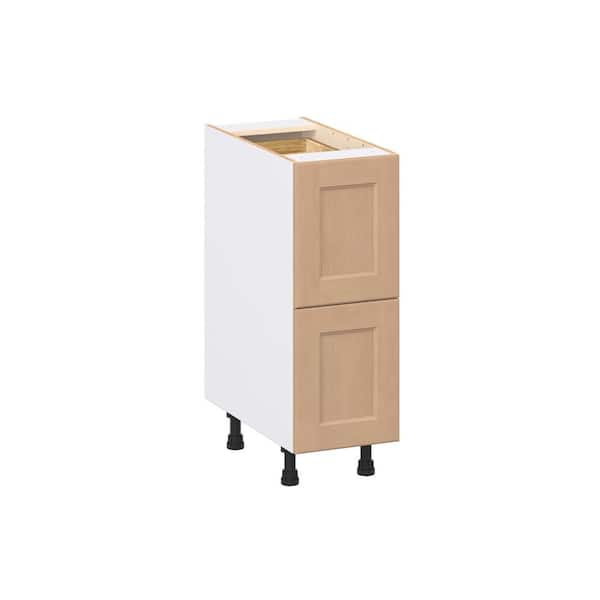 Lakewood 12 in. W x 24.5 in. D x 34.5 in. H Assembled Shaker Drawer Base Kitchen Cabinet in Sugar Cookie with 3-Drawers