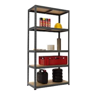 Boltless 5 Tier Adjustable Storage Shelving Unit, W 18 in. x H 72 in. x D 36 in., Steel Frame Material