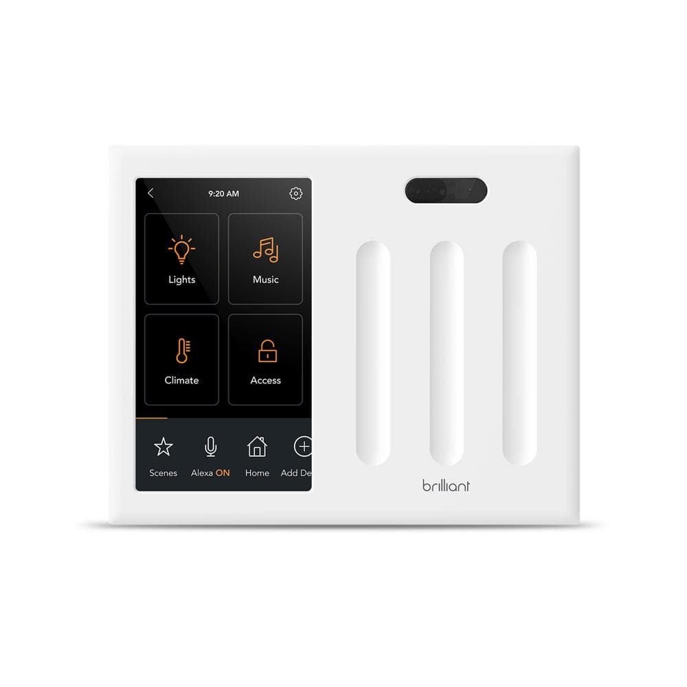 Brilliant Smart Home Control 3 Switch Panel Alexa Google Assistant Apple Homekit Ring Sonos And More Bha1us Wh3 The Home Depot