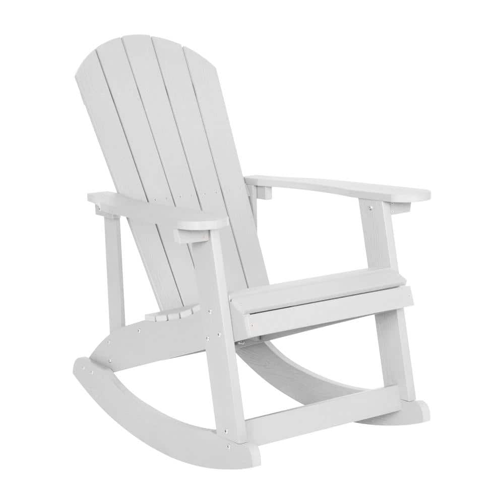White Poly Lumber Classic Adirondack Rocking Chair
