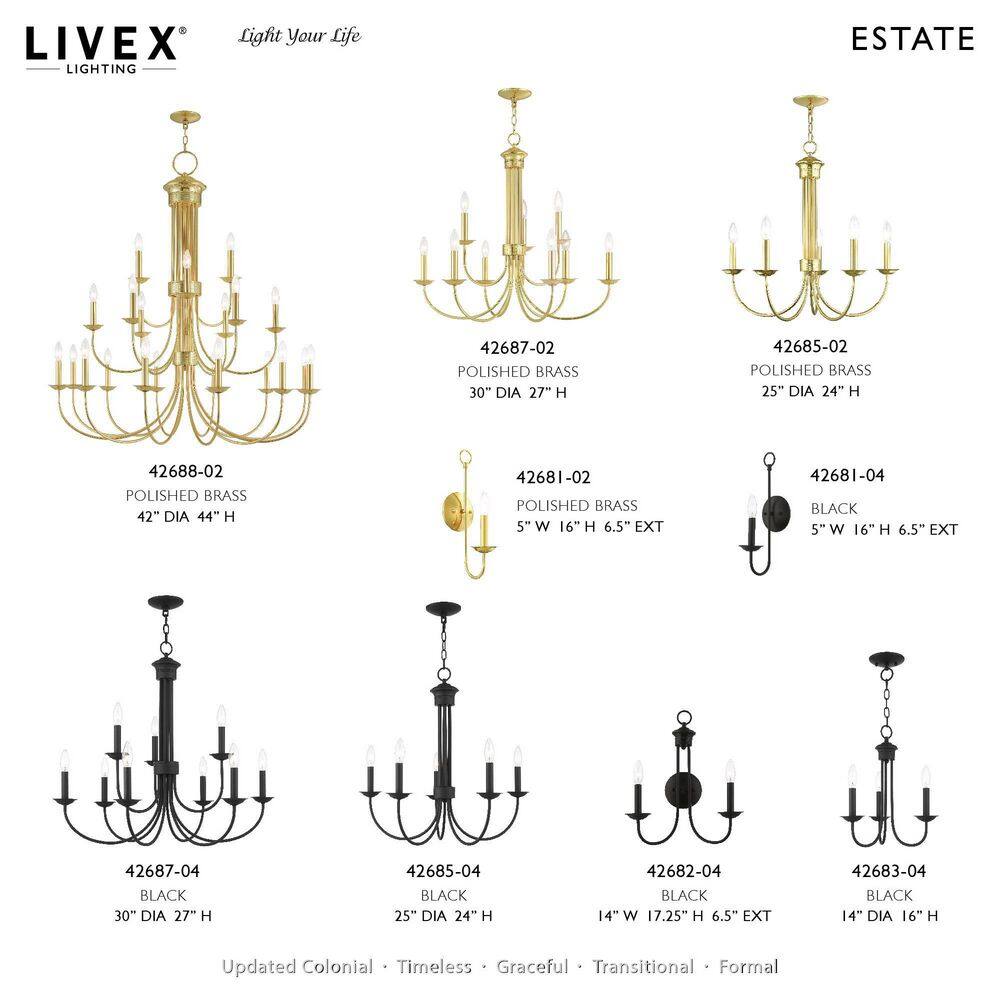 Estate Classic Black Steel 2-Light Wall Sconce