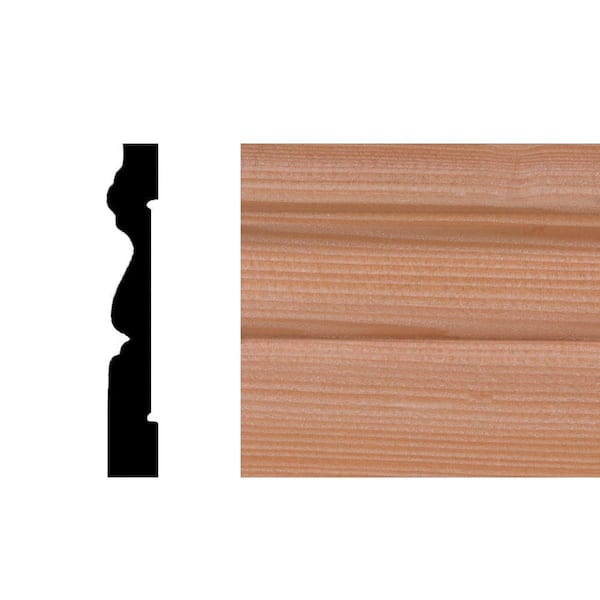Unbranded WAS414 9/16 in. x 3-3/16 in. Hemlock Wood Base Moulding