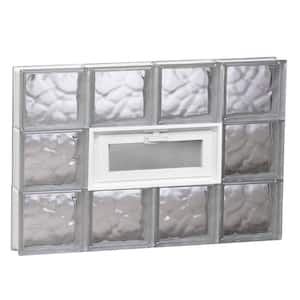 31 in. x 23.25 in. x 3.125 in. Frameless Wave Pattern Vented Glass Block Window
