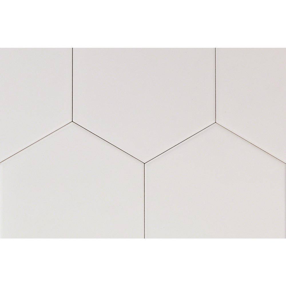 David Matte White Hexagonal Ceramic Wall Tile