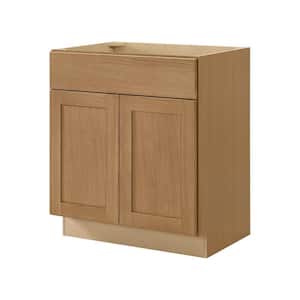 Avondale 30 in. W x 21 in. D x 34.5 in. H Ready to Assemble Plywood Shaker Bath Kitchen Cabinet in White Oak