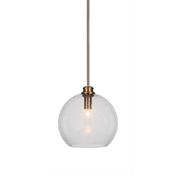 Langdale 60-Watt 1-Light New Age Brass Shaded Mini Pendant Light with ...