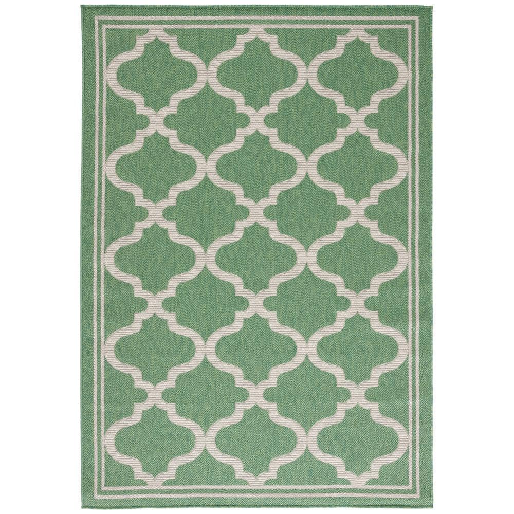 SAFAVIEH Bermuda Green/Beige 4 ft. x 6 ft. Border Trellis Indoor