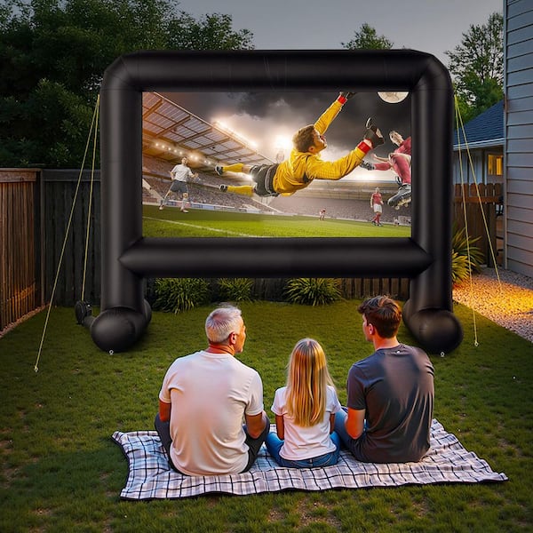 16 ft. Inflatable Movie Screen, Inflatable Projector Screen with Portable Storage Bag, 16:9 Easy Set Up Movie Projection