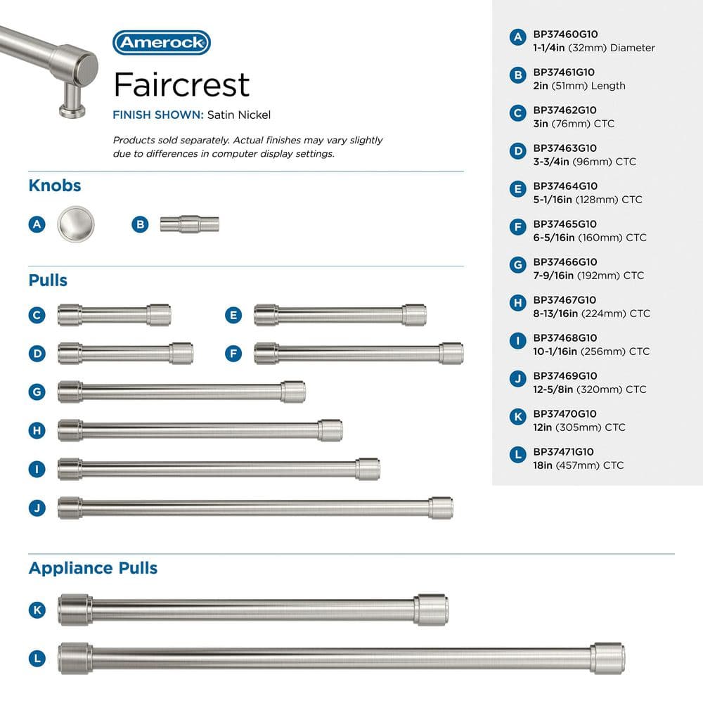 Faircrest 6-5/16 in. (160mm) Center-to-Center Satin Nickel Bar Cabinet Pull