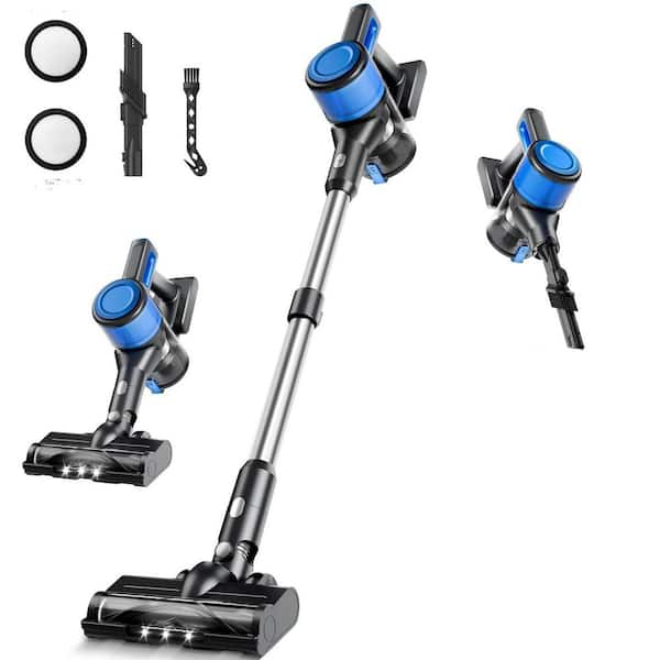 Bagless Stick Vacuum w/ HEPA Filter, Upright Vacuum for Hardwood Floors, Carpets, Pet Hair with 8-in-1 Tools, LED Light