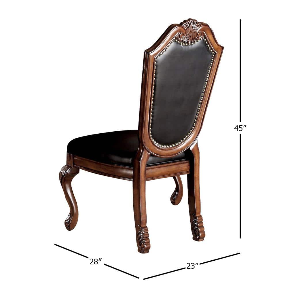 High Back Black Faux Leather Upholstered Side Chair