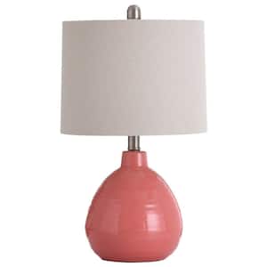 Cameron - Ceramic Table Lamp - Raspberry Surprise Finish - Beige Hardback Linen Shade