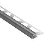 Rondec Pewter Textured Color-Coated Aluminum 3/8 in. x 8 ft. 2-1/2 in. Metal Bullnose Tile Edging Trim