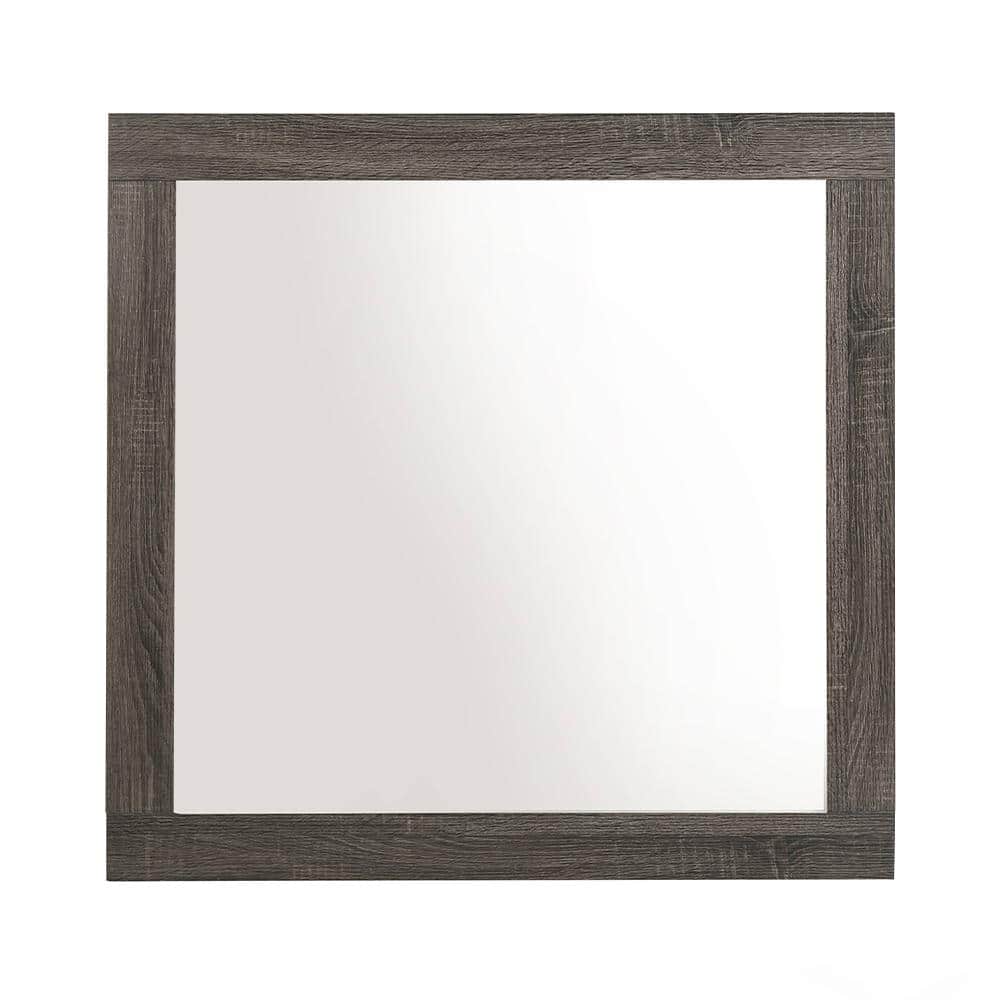 Avantika 35" Rustic Gray Oak Square Mirror
