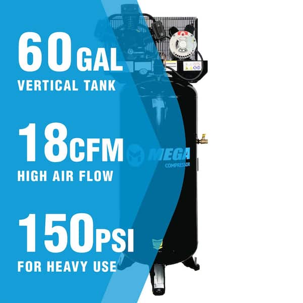 60 Gal. 5 HP 150 PSI Electric Upright Air Compressor