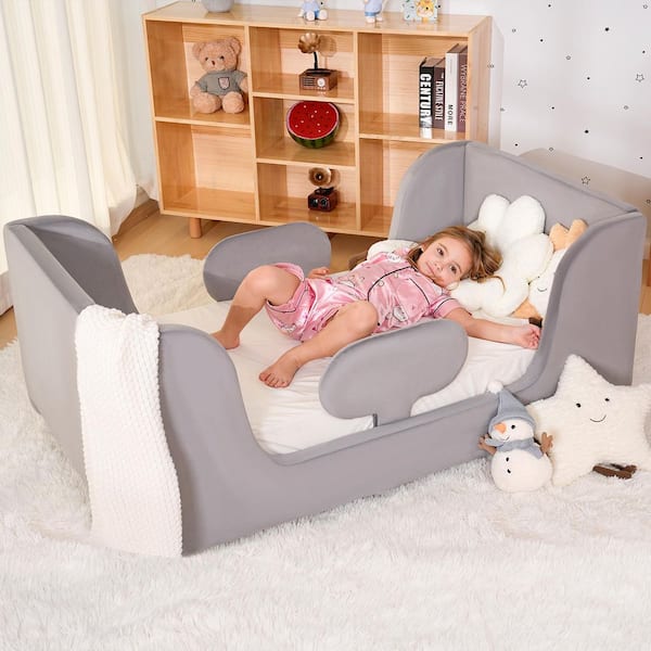 Hoppl・bébéd BOZTIY Toddler Floor Bed with Removable Safety Rails Kids Bed