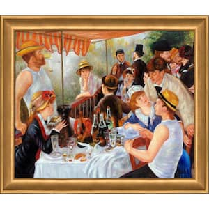 Luncheon of the Boating Party by Pierre-Auguste Renoir Muted Gold Glow Framed People Painting Art Print 24 in. x 28 in.