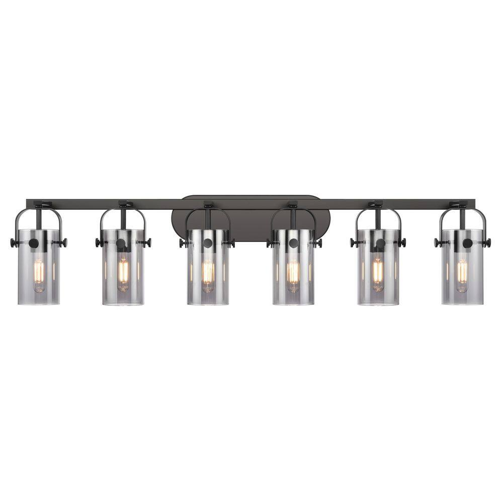 Pilaster II Cylinder 43.88 in. 6-Light Matte Black Vanity Light with Glass Shade price history on PriceWatchPro