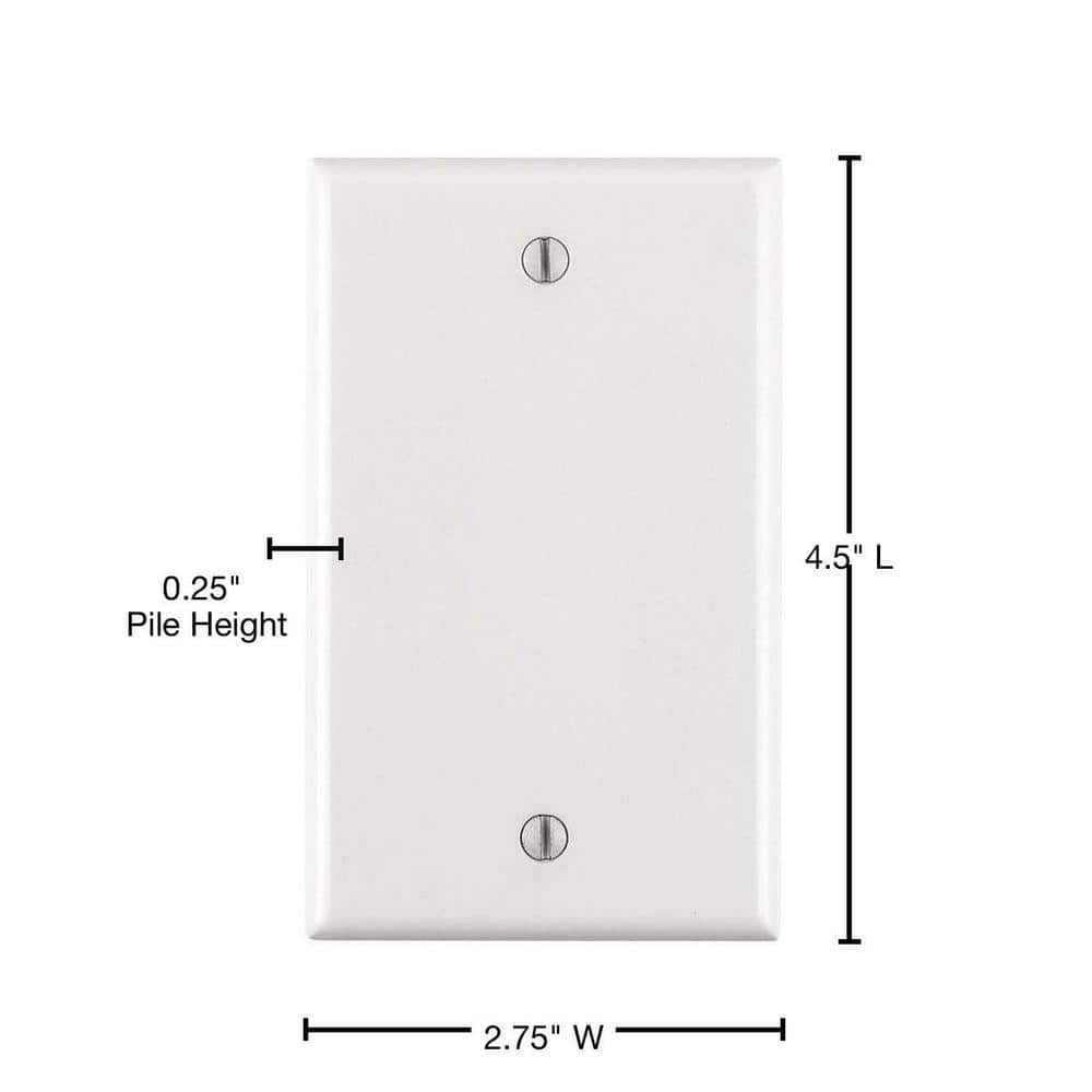 White Single Gang Thermoset Blank Faceplate