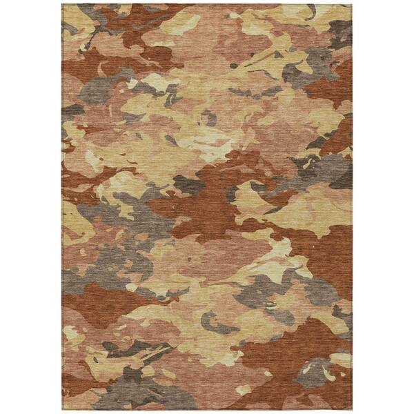 Chantille Machine Washable Indoor/Outdoor Abstract ACN2497 Paprika 10 ft. x 14 ft. Area Rug