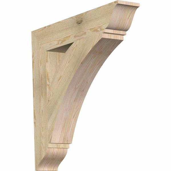 Ekena Millwork 6 in. x 34 in. x 34 in. Douglas Fir Thorton Traditional Rough Sawn Bracket