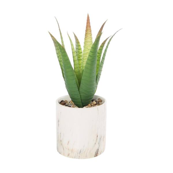 Litton Lane 13 in. H Potted Aloe Artificial Plant