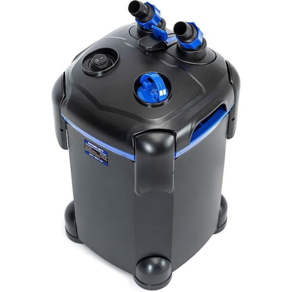 225 GPH Ultra-Quiet Canister Filter, 2-Stage External Aquarium Filter with Free Media for Large Fish Tanks and Aquariums