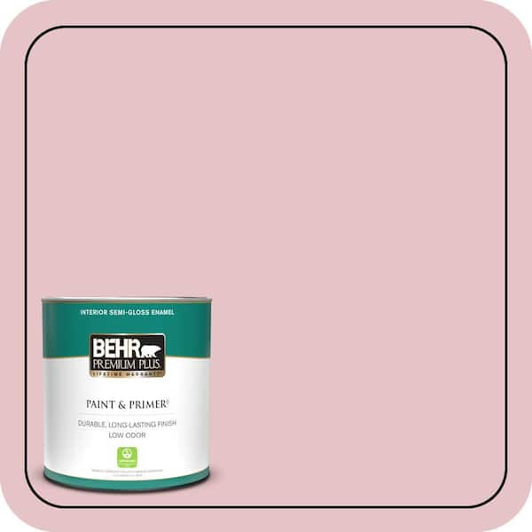 BEHR PREMIUM PLUS 1 qt. #S140-2 Cranapple Cream Semi-Gloss Enamel Low Odor Interior Paint & Primer