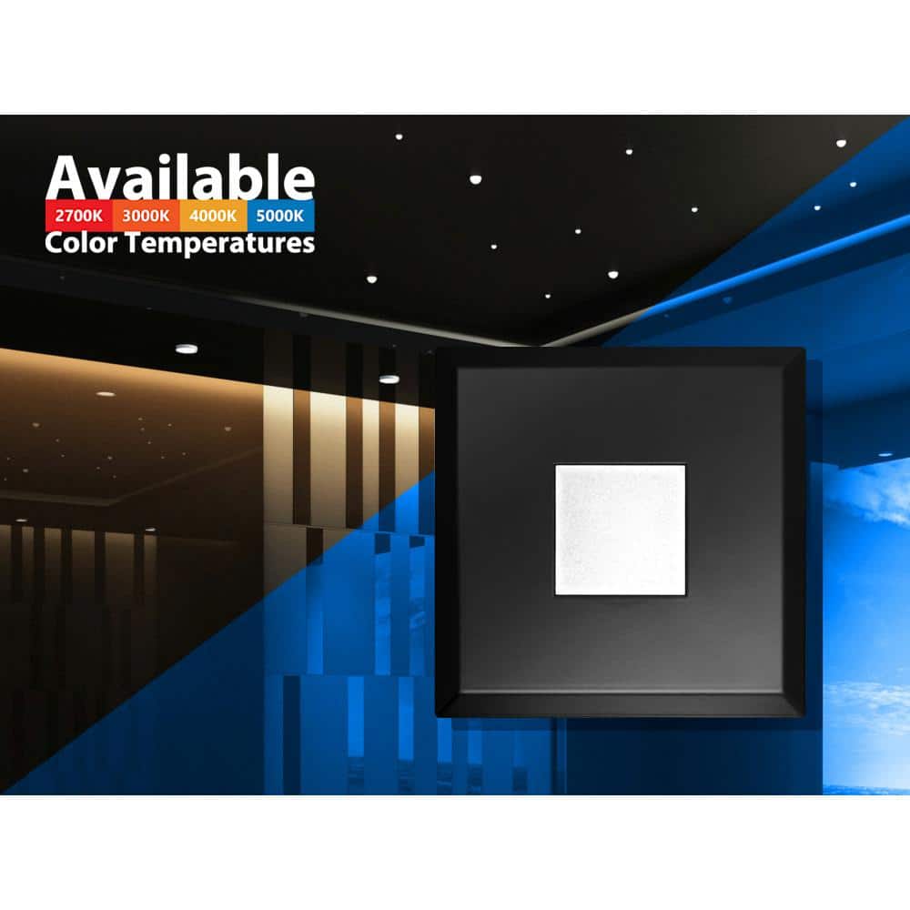 Square Black Aluminum 5'' Dimmable LED Recessed Lighting Kit