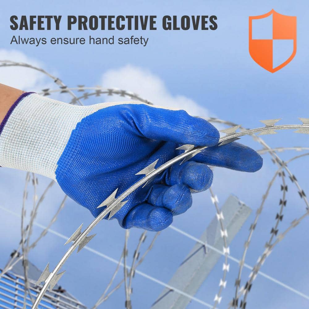 Galvanized Double Spiral Razor Wire Fence Set, 98 ft Coverage