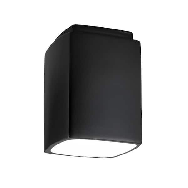 Justice Design Radiance 1-Light Black Outdoor Flush Mount Light