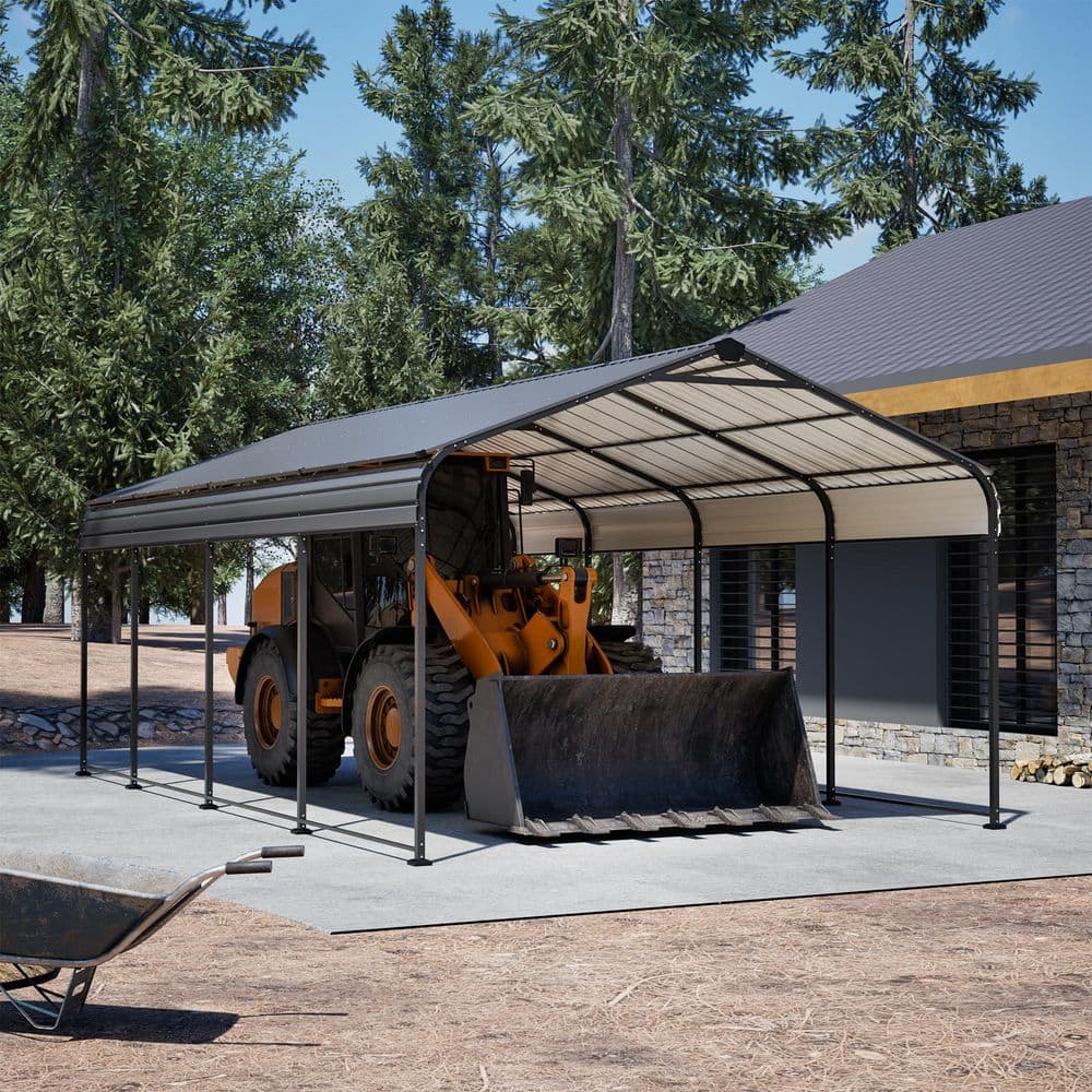 12 ft. W x 20 ft. D x 8.82 ft. H Metal Carport Outdoor Car Shelter