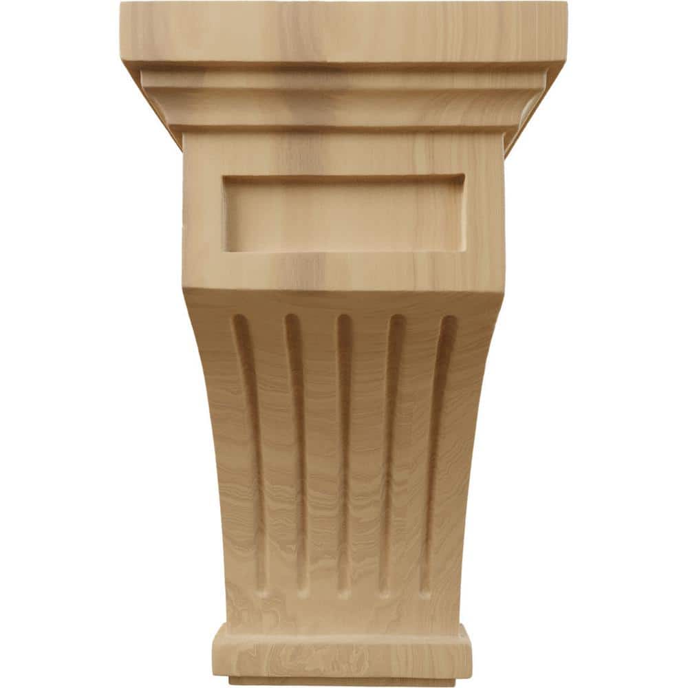 Cherry Fluted Mission Wood Corbel 5.5"W x 5.5"D x 10"H