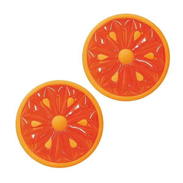 Swimline 60 in. Inflatable Heavy-Duty Swimming Pool Orange Slice Float (2-Pack)