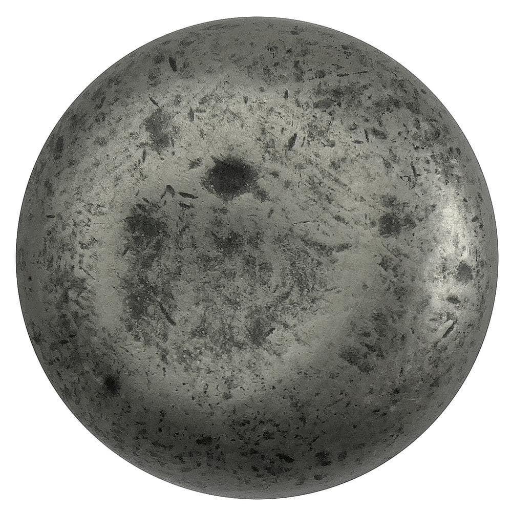 Distressed Pewter Round Metal Cabinet Knob with Mounting Hardware